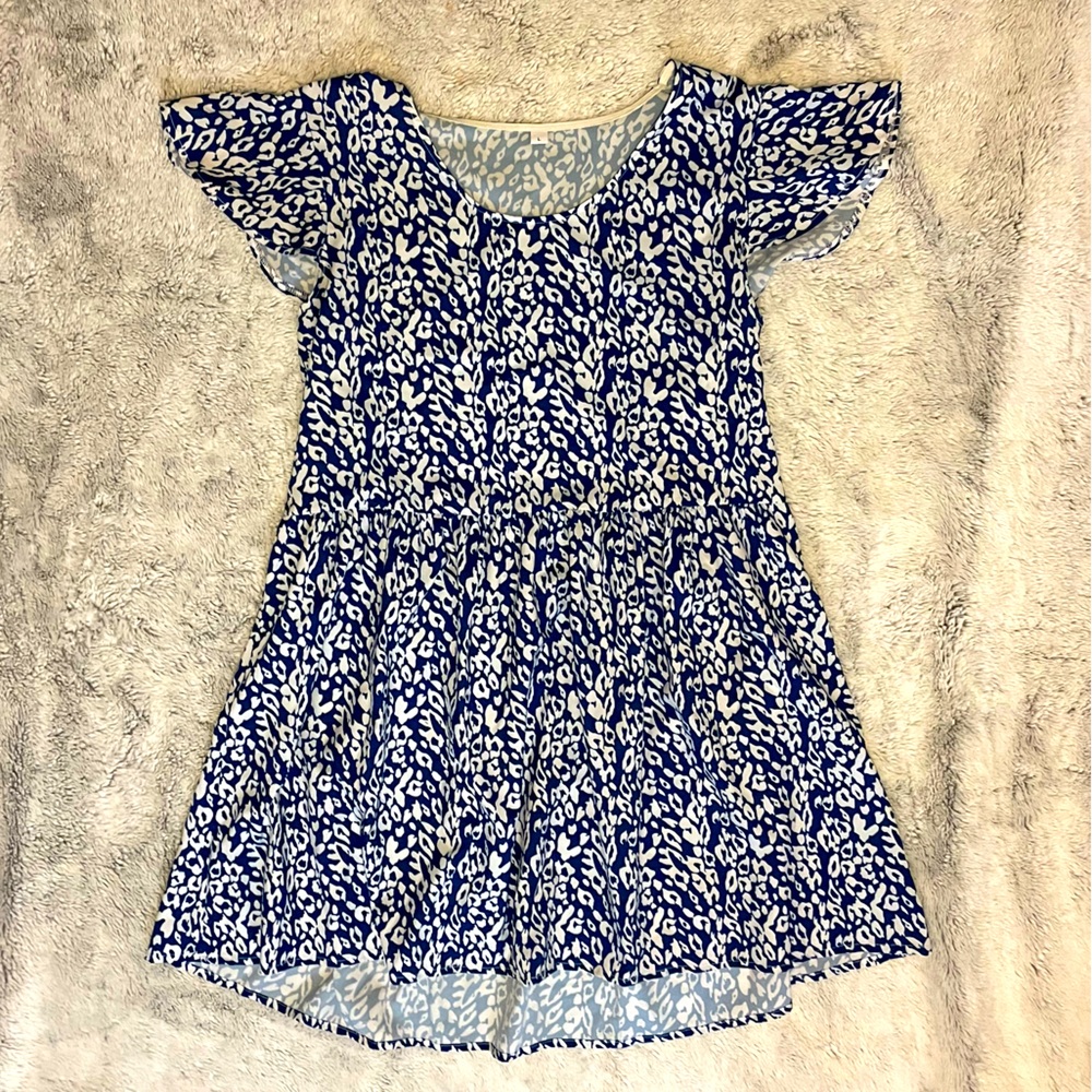 ✨3/$15!✨ Blue and white leopard print dress